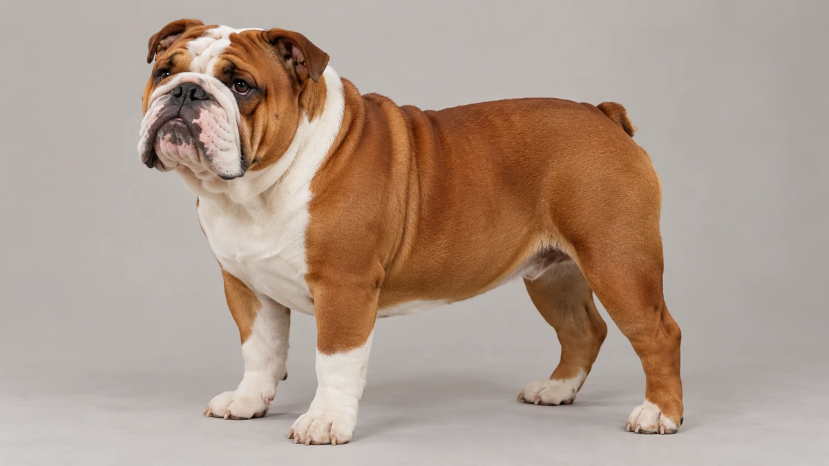 İngiliz Bulldog köpek — kırmızı-beyaz renk